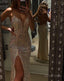 A Line V Neck Prom Dress With Split Prom Dresses