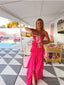 A Line V Neck Prom Dresses