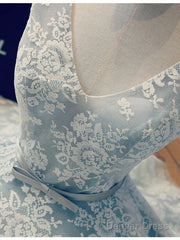 A Line V Neck Short Lace Prom Dresses, Homecoming Graduation Dresses, Short Lace Bridesmaid Dresses