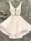 A Line V Neck Short Pink Prom Dress, Short Pink Prom Graduation Homecoming Dresses