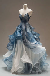 A-Line V-Neck Tulle Long Prom Dress, Vintage Formal Dress