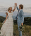 A Line Wedding Dress Long Square Neck Bridal Dresses