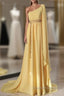 A Line Wedding Guest Dress Elegant Dresses Prom Court Train Sleeveless One Shoulder Chiffon With Strappy