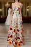 A Line Wedding Guest Dress Floral Dresses Wedding Guest Floor Length Sleeveless Illusion Neck Wednesday Addams Family Cotton Backless With Embroidery Appliques