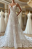 A Lineprincess Lace Applique V Neck Sleeveless And Floor Length Wedding Dresses