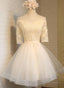 Adorable Knee Length Tulle with Lace Applique Prom Dress, Homecoming Dresses