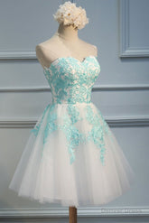 Adorable White Tulle Sweetheart Tulle Party Dress , Homecoming Dress , Lovely Party Dress