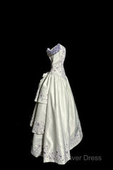 Aesthetic Ball Gown Off The Shoulder White Prom Dresses Ruffle Long Party Dresses