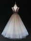 Aline V Neck Tulle Long Prom Dress Tulle Long Prom Graduation Dresses