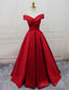 Amazing V Neck Off The Shoulder Long Satin Prom Gown