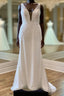 Appliques Sheer Straps Open Back Mermaid Long Wedding Dresses