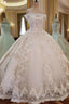Attractive Bridal Gown Lace Beading Off the Shoulder Ball Gown Lace Wedding Dresses