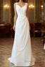 Awesome Long Sheath Lace Chiffon Backless Wedding Dresses