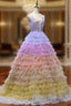 Backless Deep V neck Tulle Multicolor Sleeveless Wedding Dresses