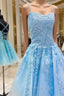 Backless Short Blue Lace Prom Dress, Open Back Short Blue Lace Prom Graduation Dresses