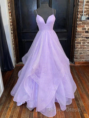 Ball Gown A-Line Prom Dresses Dresses Formal Floor Length Sleeveless Tulle Backless With Pleats Ruffles