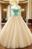 Ball Gowns Champagne Tulle Sequins Off The Shoulder Wedding Dresses