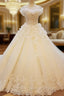 Ball Gown Corset Back Lace Appliques Wedding Gowns