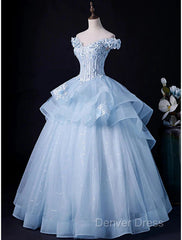 Ball Gown Evening Gown Minimalist Dresses Formal Wedding Guest Floor Length Sleeveless Off Shoulder Tulle Backless With Pleats Appliques