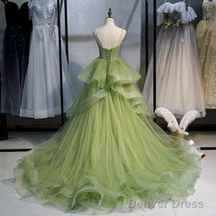 Ball Gown, Green Prom Dresses Vintage Prom Dress Lp1237
