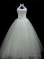 Ball Gowns Halter Beading Floor Length Tulle Wedding Dresses
