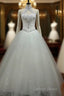 Ball-Gowns Halter Beading Floor-Length Tulle Wedding Dresses