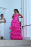 Ball Gowns Hot Pink Straps Prom Dress