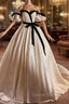 Ball Gown Ivory Off the Shoulder Prom Dresses