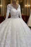 Ball Gowns Long Sleeve Lace Wedding Dresses