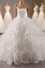 Ball Gowns Luxury White Tulle 3D Flower Wedding Dresses
