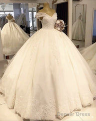 Ball Gown Off Shoulder Wedding Dress Lace Edge