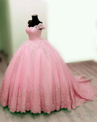 Ball Gown Off The Shoulder Quinceanera Dresses Lace Appliques