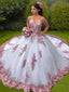 Ball Gowns Off The Shoulder Sweep Train Lace Wedding Dresses With Appliques Lace