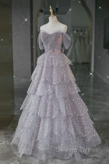 Ball Gown Off The Shoulder Tulle Prom Dresses Evening Dresses