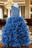 Ball Gown Organza Ruffles Girls Pageant Dresses For Weddings