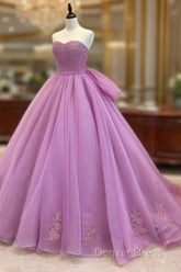 Ball Gown Prom Dresses Floor Length Tulle Quinceanera Dresses