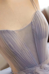 Ball Gown Ruffles Blue Tulle Lace Up Prom Dresses