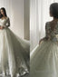 Ball Gowns Scoop Court Train Tulle Wedding Dresses With Appliques Lace