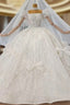 Ball Gown Sequins Square Puff Sleeve Bow Wedding Dresses