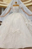 Ball Gowns Sequins Square Puff Sleeve Bow Wedding Dresses