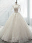 Ball Gowns Sequins Tulle Sequins Backless With Beading Wedding Dress Prom Dresses