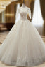 Ball Gowns Sequins Tulle Sequins Backless With Beading Wedding Dresses