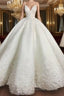 Ball-Gowns Spaghetti Straps Applique Floor-Length Satin Wedding Dresses