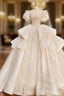 Ball Gowns Square Beading Puff Sleeve Wedding Dresses