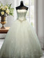 Ball Gowns Straight Beading Floor Length Tulle Wedding Dresses
