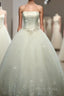 Ball-Gown Straight Beading Floor-Length Tulle Wedding Dresses