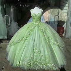 Ball Gown Sweet 16 Dresses Princess Quinceanera Dresses Lace Appliques Sweet 15 Party Prom Ball Gowns