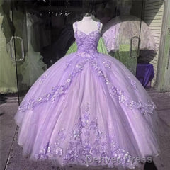 Ball Gown Sweet 16 Dresses Princess Quinceanera Dresses Lace Appliques Sweet 15 Party Prom Ball Gowns