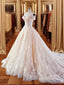 Ball Gowns Sweetheart Appliques Lace Court Train Lace Wedding Dresses