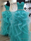 Ball Gowns Sweetheart Cascading Ruffles Floor Length Tulle Dresses